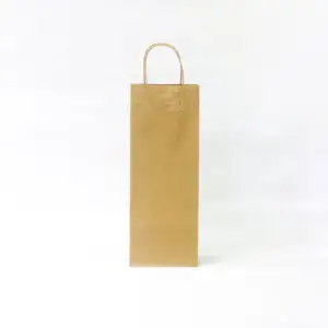 Коричневый крафт пакет с витыми ручками 150*400*90мм