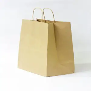 Коричневі крафт пакети 350*350*200мм з крученими ручками