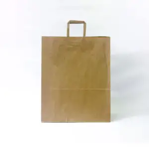Коричневий крафт пакет з плоскими ручками 250*350*140мм