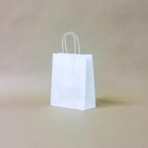 Белые крафт пакеты 250*320*140мм с кручеными ручками
