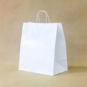 Белые крафт пакеты 350*380*200мм с витыми ручками