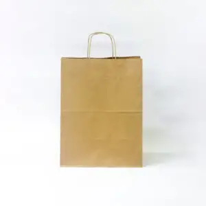 Коричневый крафт пакет с витыми ручками 250*350*150мм