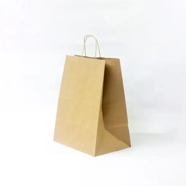 Коричневі крафт пакети 250*350*150мм з крученими ручками