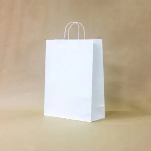 Белый крафт пакет 250*320*110мм с кручеными ручками