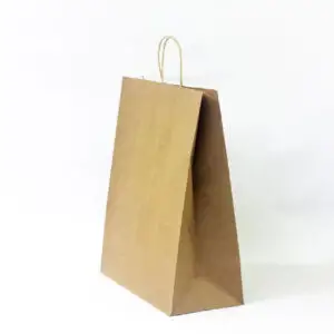 Коричневі крафт пакети 260*350*150мм з крученими ручками